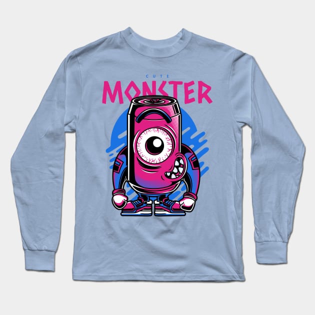 urban-styled-t-shirt-design-template-featuring-a-one-eyed-monster Long Sleeve T-Shirt by Falameurei